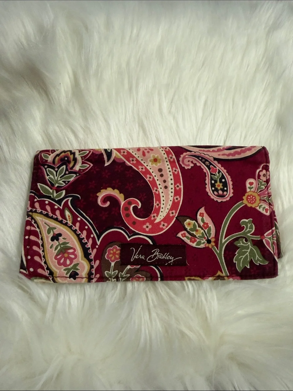 Vera Bradley Burgundy Paisley Quilted Crossbody with Matching Checkbook cover